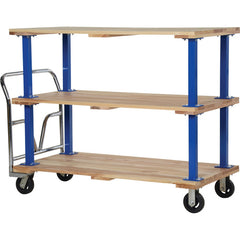 Triple Deck Hardwood Platform Cart 30 × 60 - Exact Industrial Supply