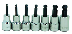 7 Piece - 1/8; 5/32; 3/16; 7/32; 1/4; 5/16; & 3/8" - 3/8" Drive - Ball Hex Socket Set - Caliber Tooling