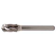 SC-1 Aluminum Cut Solid Carbide Bur-Cylindrical with Ball Nose - Exact Industrial Supply