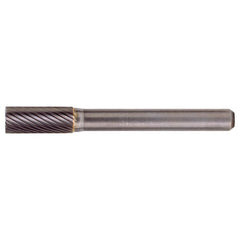 SB-11 Standard Cut Solid Carbide Bur-Cylindrical with End Cut - Exact Industrial Supply