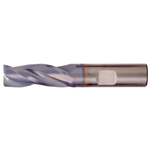 ‎11/32″ × 3/8″ × 7/8″ × 2-1/2″ RHS / RHC Solid Carbide 3-Flute Square End High-Performance End Mill for Steel and Stainless Steel - Bright - Exact Industrial Supply