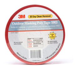 3M Outdoor Masking Poly Tape 5903 Red 48 mm × 54.8 m 7.5 mil Individually Wrapped Conveniently Packaged - Caliber Tooling