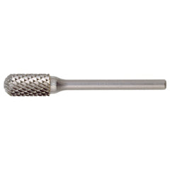 SC-5 Double Cut Solid Carbide Bur-Cylindrical with Ball Nose - Exact Industrial Supply