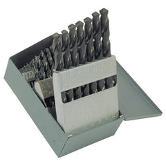 ‎1/16-1/2 RHS / RHC HSS 118 Degree Radial Point General Purpose Jobber Lengh Drill Set - Steam Oxide - Exact Industrial Supply