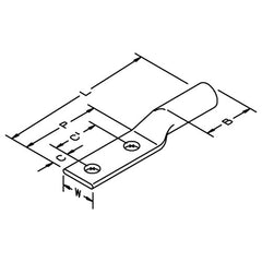 3M Scotchlok Copper Two Hole Long Barrel Lug 31141 up to 35 kV 3/0 AWG Orange - Caliber Tooling