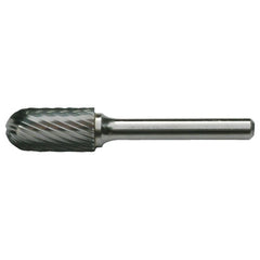 SC-5 Standard Cut Solid Carbide Bur-Cylindrical with Ball Nose - Exact Industrial Supply