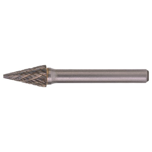 SM-6 Double Cut Solid Carbide Bur-Pointed Cone Shape - Exact Industrial Supply