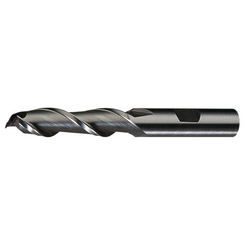 ‎1″ × 1″ × 6″ × 8-1/2″ RHS / RHC HSS HSS Single End 2-Flute Center Cutting High Helix Finishing End Mill - Bright - Exact Industrial Supply