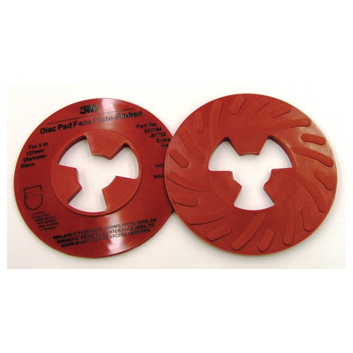 3M Disc Pad Face Plate Ribbed 81732L Extra Hard 5″ Red - Caliber Tooling