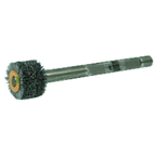 3" Diameter - Crimped Filament Internal Brush Deburring Tool - 0.055/120 Grit - 3/8" ARBOR - Caliber Tooling