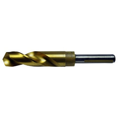 29/32 RHS / RHC HSS-CO 8% (M42) 118 Degree Split Point 1/2″ Reduced Shank Silver & Deming Drill - TiN - Exact Industrial Supply