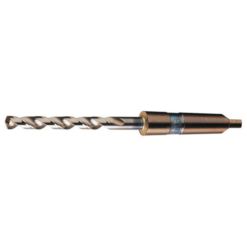 7/16 RHS / RHC HSS-CO 8% (M42) 135 Degree Notched Point Heavy Duty Cobalt Taper Shank Drill - Straw / Gold Oxide - Exact Industrial Supply