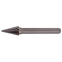 SM-42 Double Cut Solid Carbide Bur-Pointed Cone Shape - Exact Industrial Supply