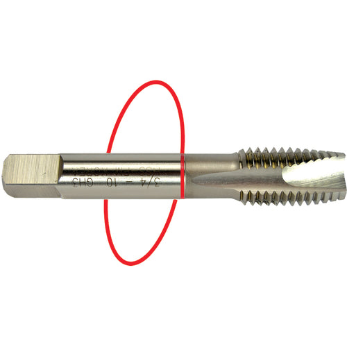 ‎5/16-24 Dia-H3-3 FL-Std Spiral Point Tap - Red Ring - Caliber Tooling