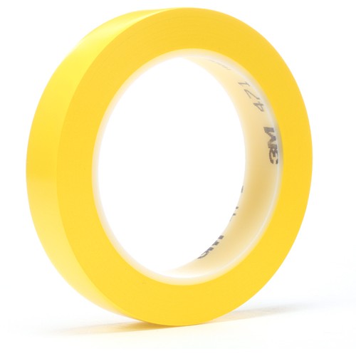 3M Vinyl Tape 471 Yellow 3/4″ × 36 yd 5.2 mil - Caliber Tooling