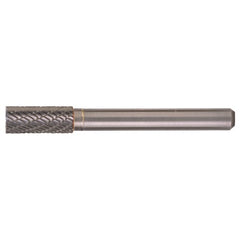 SB-6 Double Cut Solid Carbide Bur-Cylindrical with End Cut - Exact Industrial Supply