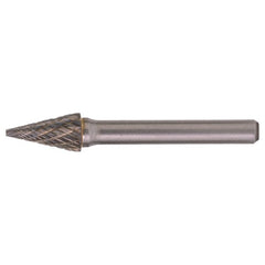 SM-3 Double Cut Solid Carbide Bur-Pointed Cone Shape - Exact Industrial Supply