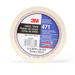 3M Vinyl Tape 471 White 3/4″ × 36 yd 5.2 mil Individually Wrapped Conveniently Packaged - Caliber Tooling