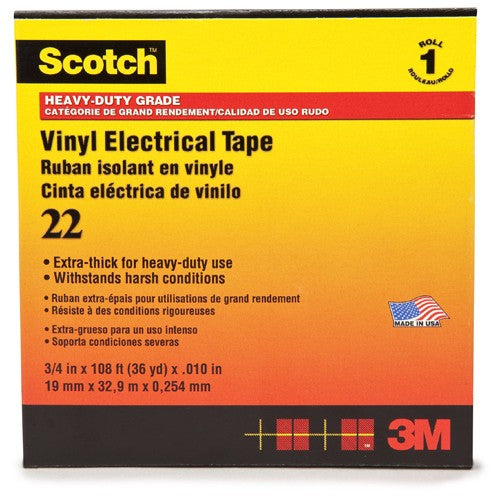 Scotch Vinyl Electrical Tape 22 1″ × 36 yd Black - Caliber Tooling