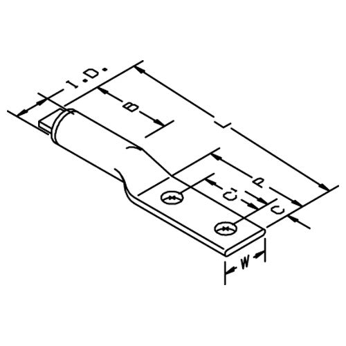 3M Scotchlok Aluminum Two Hole Lug 40145 up to 35 kV 4/0 AWG White - Caliber Tooling