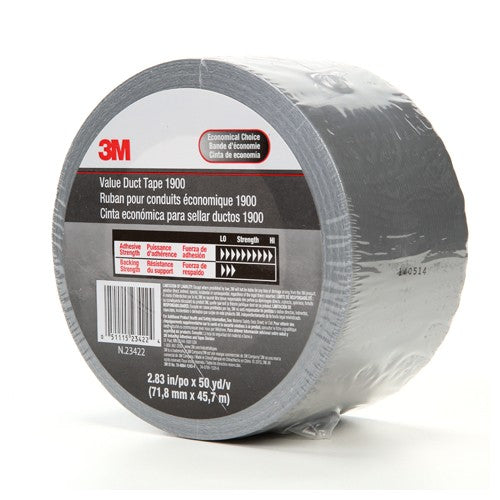 3M Value Duct Tape 1900 Silver 2.83″ × 50 yd 5.8 mil - Caliber Tooling