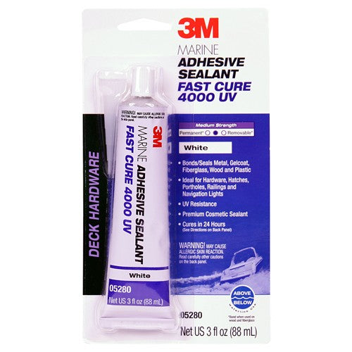 3M Marine Adhesive Sealant 4000 UV Pn05280 White 3 oz Tube - Caliber Tooling