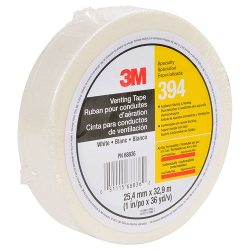 3M Vent Tape 394 White 1″ × 36 yd 4 mil Individually Wrapped Conveniently Packaged - Caliber Tooling