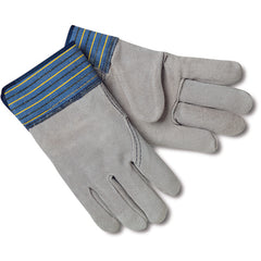 ‎Select Shoulder Leather Palm Gloves - Full Leather Back - 2-1/2″ Plasticized Safety Cuff - Size Medium - Caliber Tooling