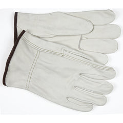 Full Leather/Straight Thumb 3203 Unlined Drivers Gloves - Size Medium - Caliber Tooling