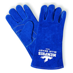 Blue Beast - Blue Side Leather Glove w/Reinforced Palm - Wing Thumb - Size XX-Large - Caliber Tooling