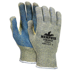 MCR Safety Cut Pro Hero Gloves - 7 Gauge Kevlar / Stainless Steel / Nylon - PVC Dots Palm Side - Size X-Large - Caliber Tooling