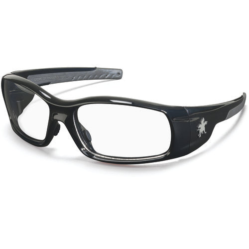 Safety Glasses - Polished Black Frame-Clear Lens - SR1 Style - Caliber Tooling