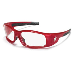 Safety Glasses - Clear Lens - Red Frame SR1 Style - Caliber Tooling