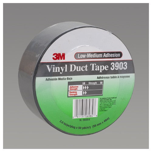 3M Vinyl Duct Tape 3903 Gray 2″ × 50 yd 6.5 mil 2 Individually Wrapped Conveniently Packaged - Caliber Tooling