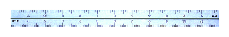 #599-9400-1221-1 - 300 mm - E/M Graduation - Chrome - Combination Square Blade - Caliber Tooling