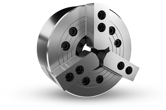 Auto Strong N-200 Series 3-jaw through-hole power chuck (adapter excluded) - Part # N-210 - Exact Industrial Supply