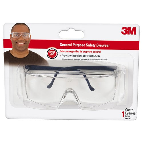 ‎3M General Purpose Safety Glasses 90780-80025P Black Frame/Clear Lens - Caliber Tooling