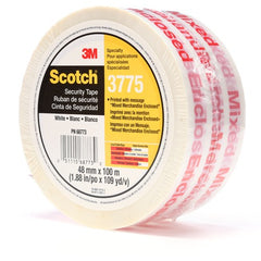 Scotch Printed Message Box Sealing Tape 3775 White 48 mm × 100 m Individually Wrapped - Caliber Tooling