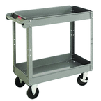 24"W x 36"D x 32"H Service Cart w/16 GA Posts, 5" Dia. Casters Powder Coat Finish - Caliber Tooling