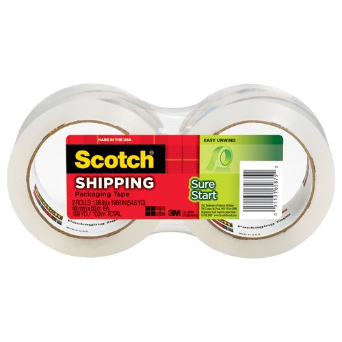 ‎Scotch Sure Start Shipping Packaging Tape 3450-2 1.88″ × 54.6 yd (48 mm × 50 m) - Caliber Tooling