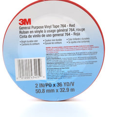 3M General Purpose Vinyl Tape 764 Red 2″ × 36 yd 5 mil Individually Wrapped Conveniently Packaged - Caliber Tooling