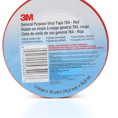 3M General Purpose Vinyl Tape 764 Red 3″ × 36 yd 5 mil Individually Wrapped Conveniently Packaged - Caliber Tooling