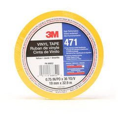 3M Vinyl Tape 471 Yellow 3/4″ × 36 yd 5.2 mil Individually Wrapped Conveniently Packaged - Caliber Tooling