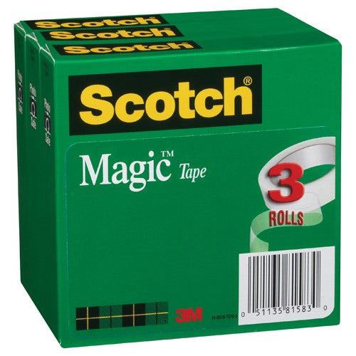 ‎Scotch Magic Invisible Tape 810-3PK 3/4″ × 36 yd × 0″ (19 mm × 32 9 m) - Caliber Tooling