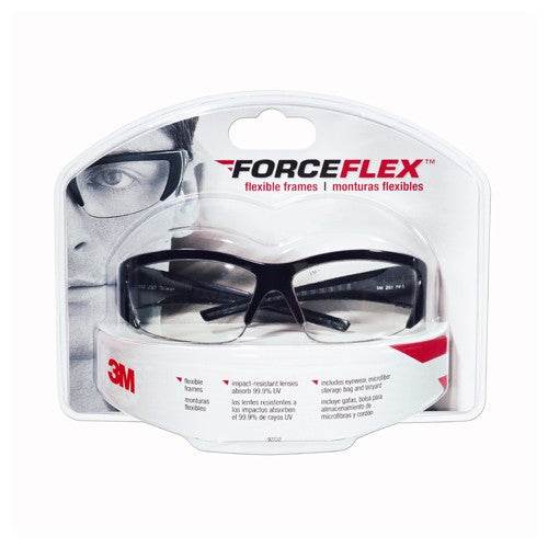 3M ForceFlex Eyewear 92232H1-DC Black Clear Lens Anti-Scratch - Caliber Tooling