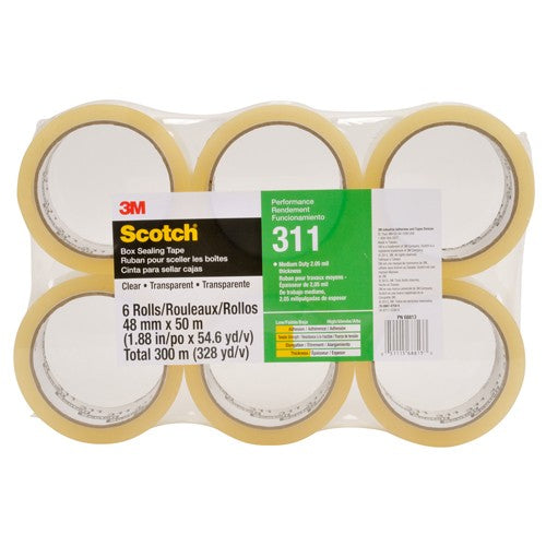 48mm × 50m Performance Box Sealing Tape Clear Alt Mfg # 68813 - Caliber Tooling